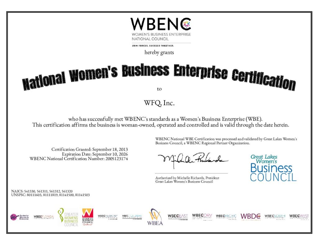 WFQ WBENC CERT EX 9-10-26